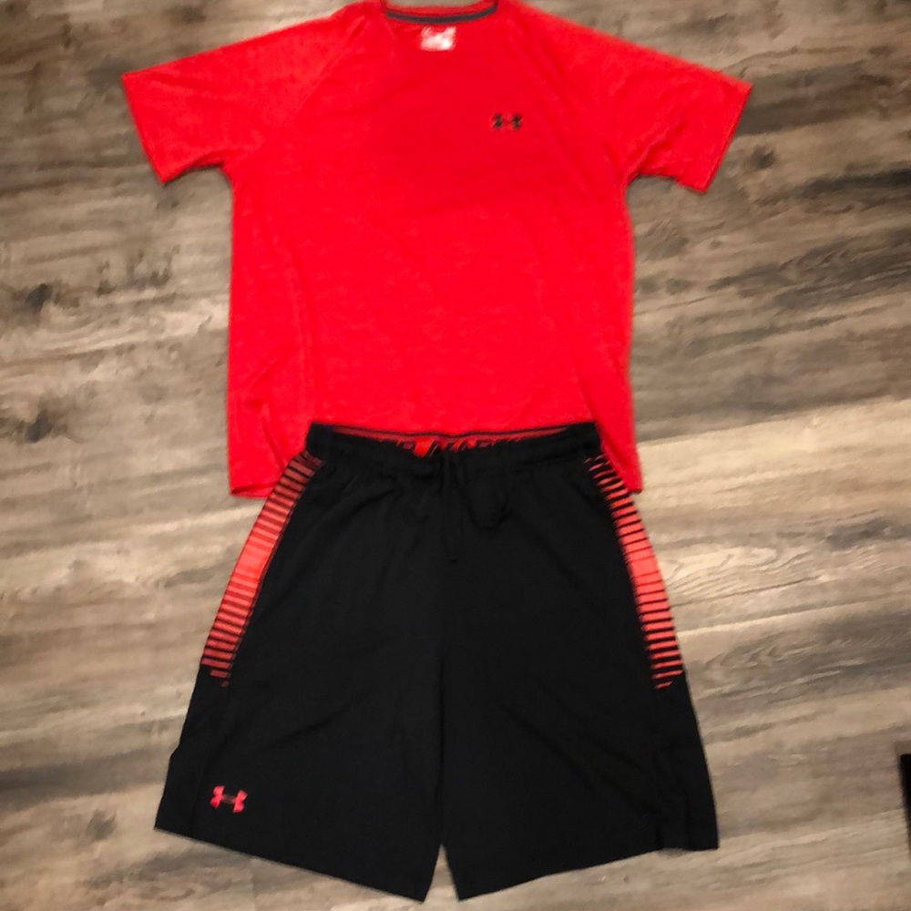 Under Armour Workout Shirt and Gym Shorts